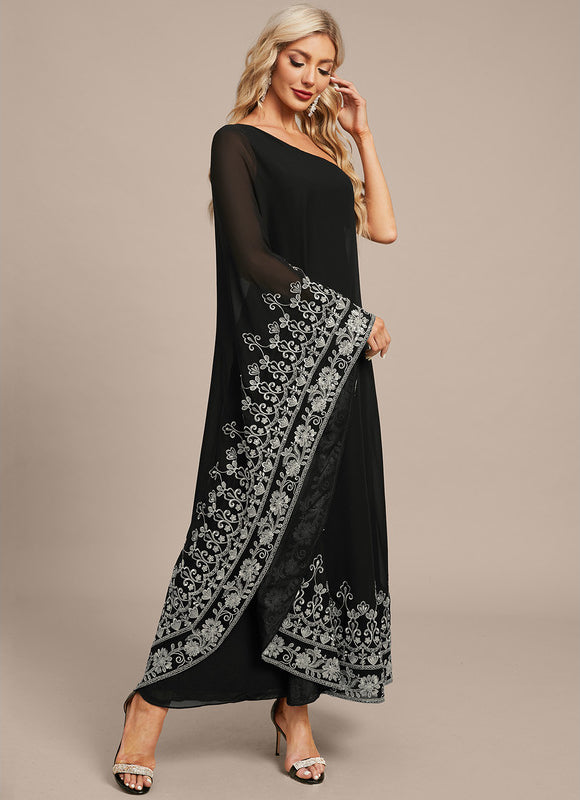 Robe Portefeuille Élégante Noire - gallery 5