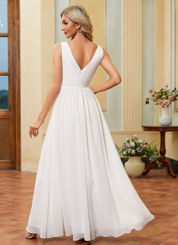 Robe Portefeuille Vaporeuse Blanche - gallery 3