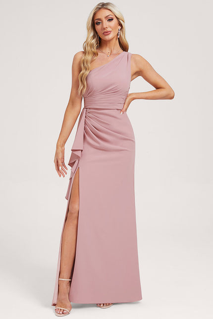 Robe Portefeuille Asymétrique Rose Chic