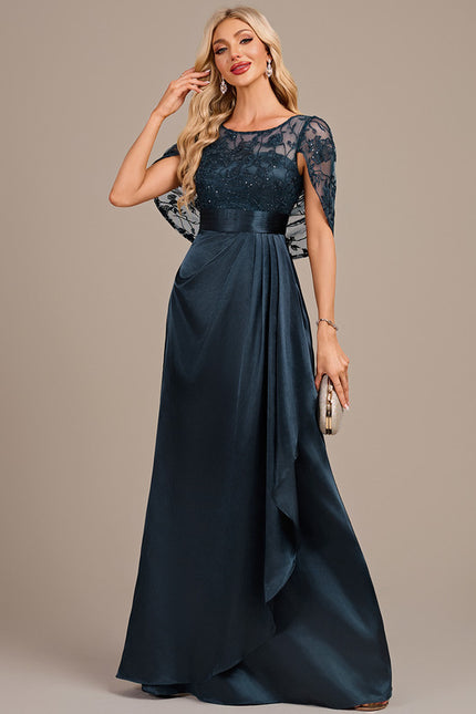 Robe Portefeuille Satin Émeraude - gallery 3