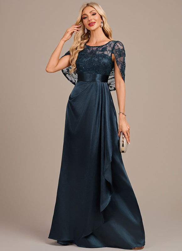 Robe Portefeuille Satin Émeraude - gallery 3