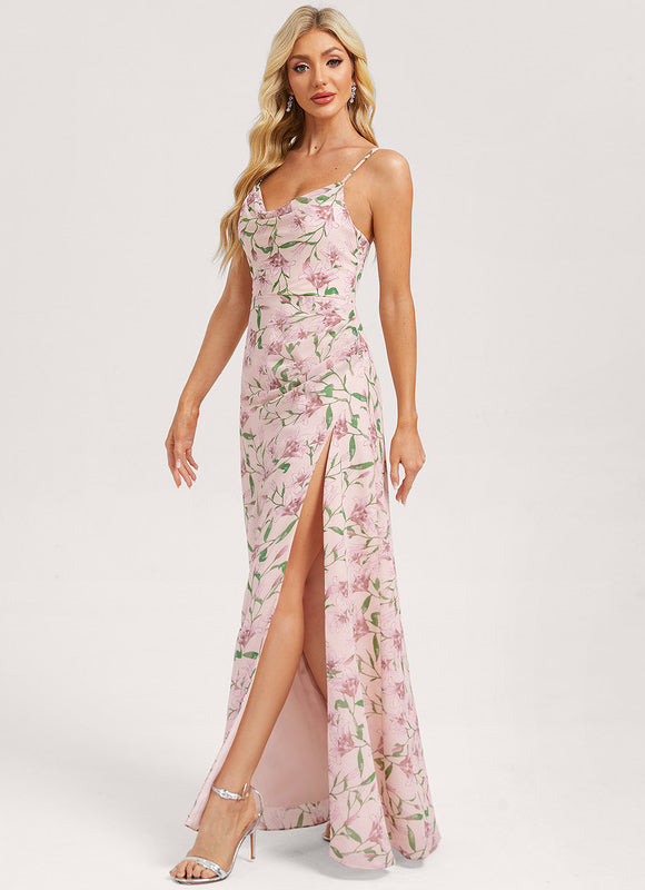 Robe Portefeuille Fleur De Pêche - gallery 1