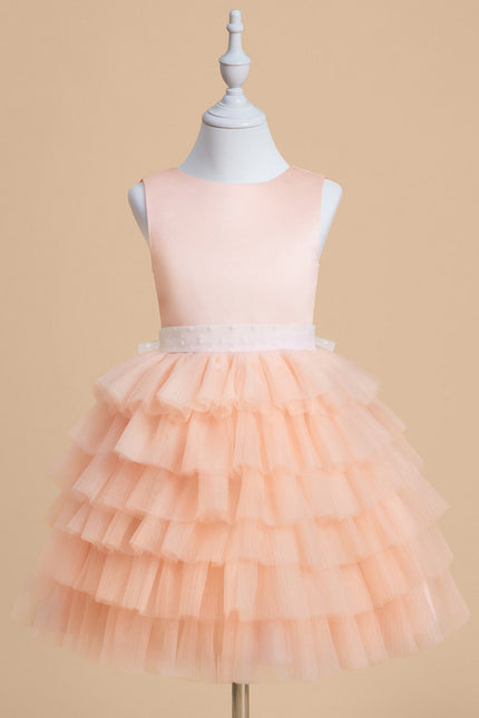 Robe Portefeuille Tulle Pêche - gallery 1