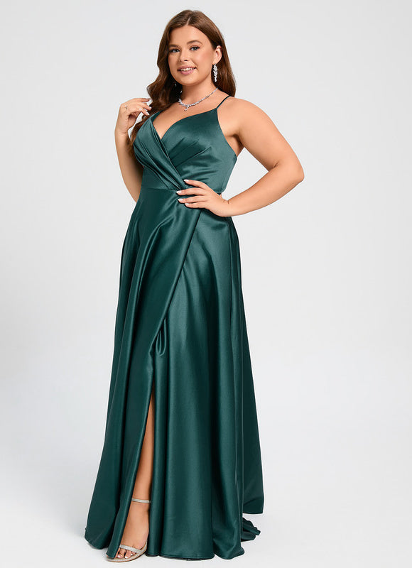 Robe Portefeuille Satin Émeraude Chic - gallery 9