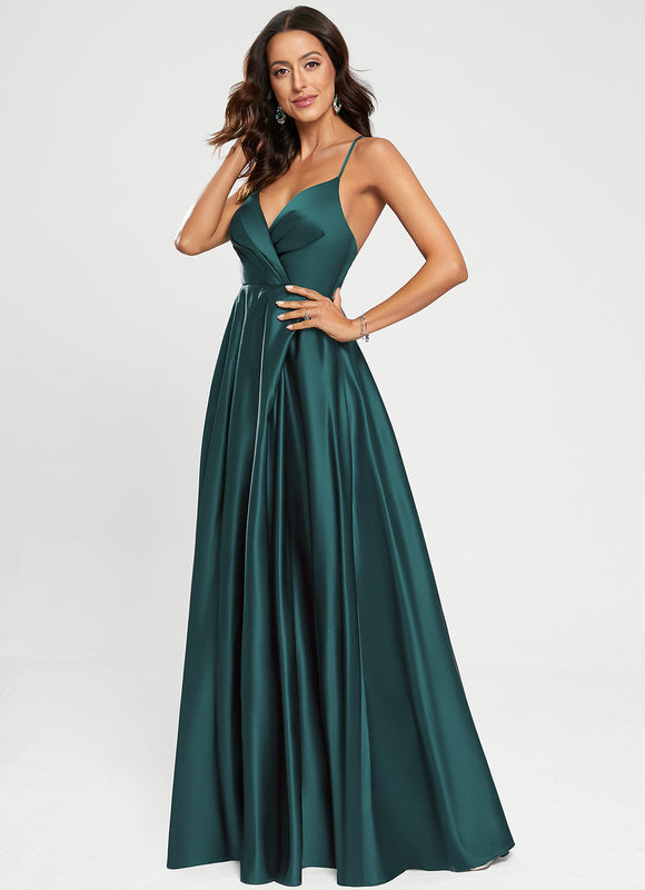 Robe Portefeuille Satin Émeraude Chic - gallery 5