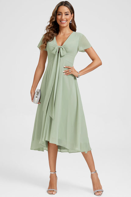 Robe Portefeuille Fluide Verte - gallery 3