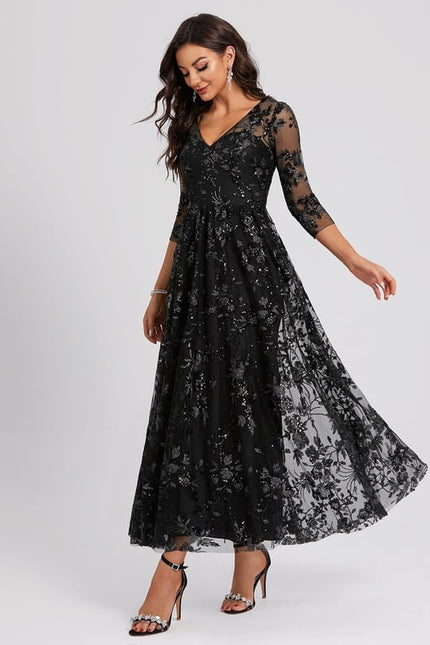 Robe Portefeuille Noire Étoilée - gallery 2