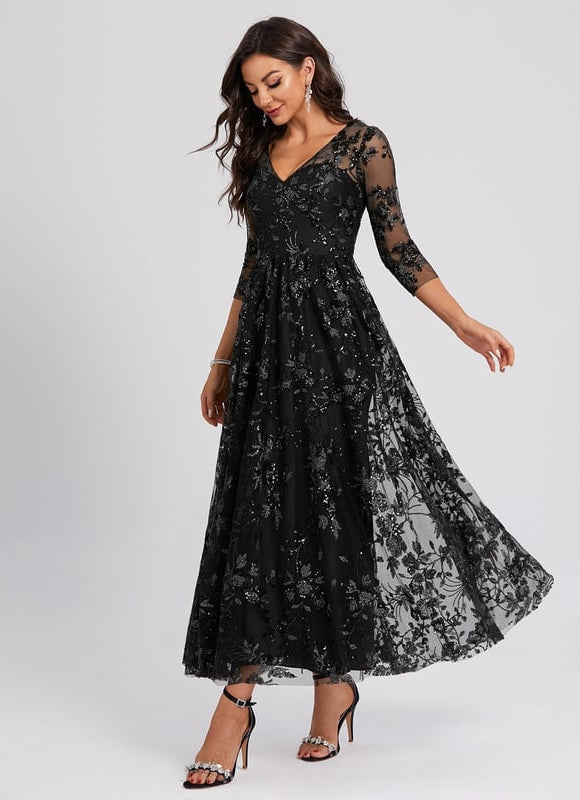 Robe Portefeuille Noire Étoilée - gallery 2