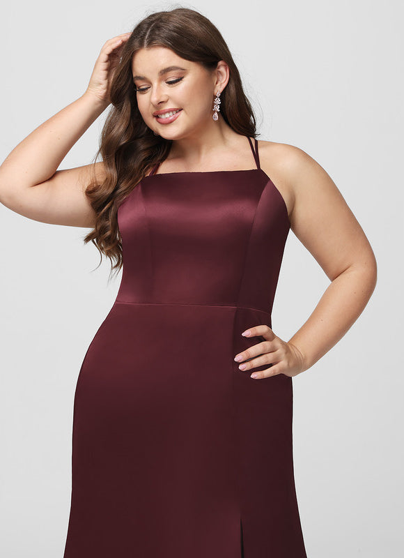 Robe Portefeuille Satin Bordeaux Élégant - gallery 9