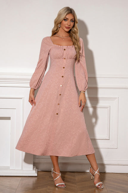Robe Portefeuille Midi Rose Élégante - gallery 4