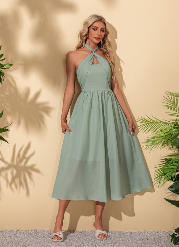 Robe Portefeuille Noire Évasée - gallery 6