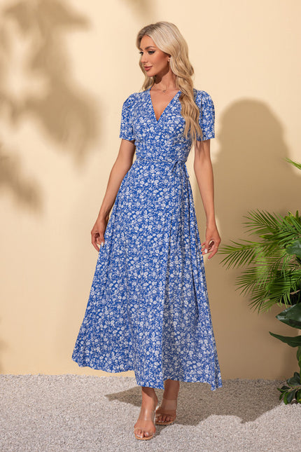 Robe Portefeuille Florale Azur - gallery 6