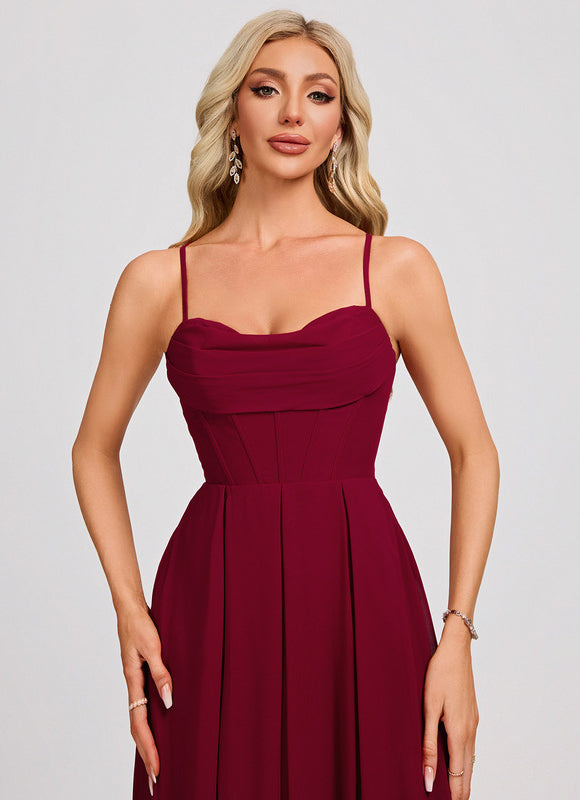 Robe Portefeuille Mousseline Bordeaux - gallery 3