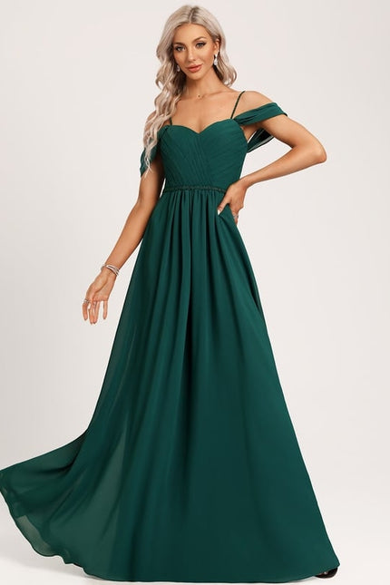 Robe Portefeuille Émeraude Flottante