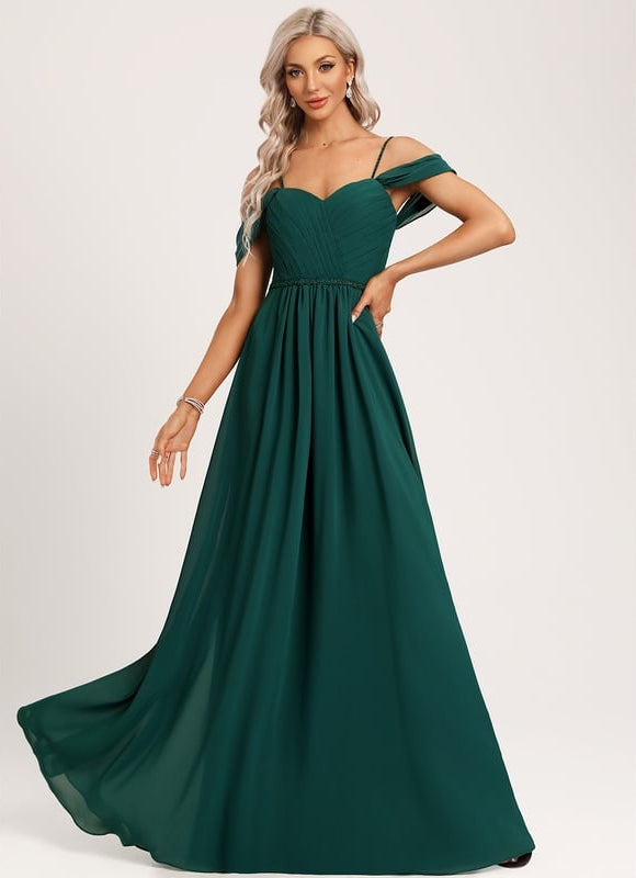 Robe Portefeuille Émeraude Flottante