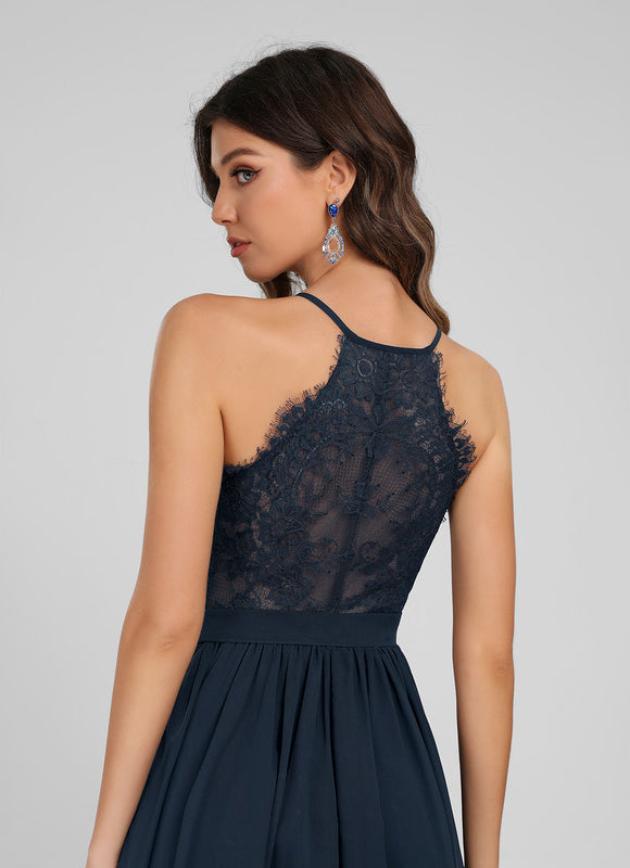 Robe Portefeuille Chiffon Marine - gallery 2