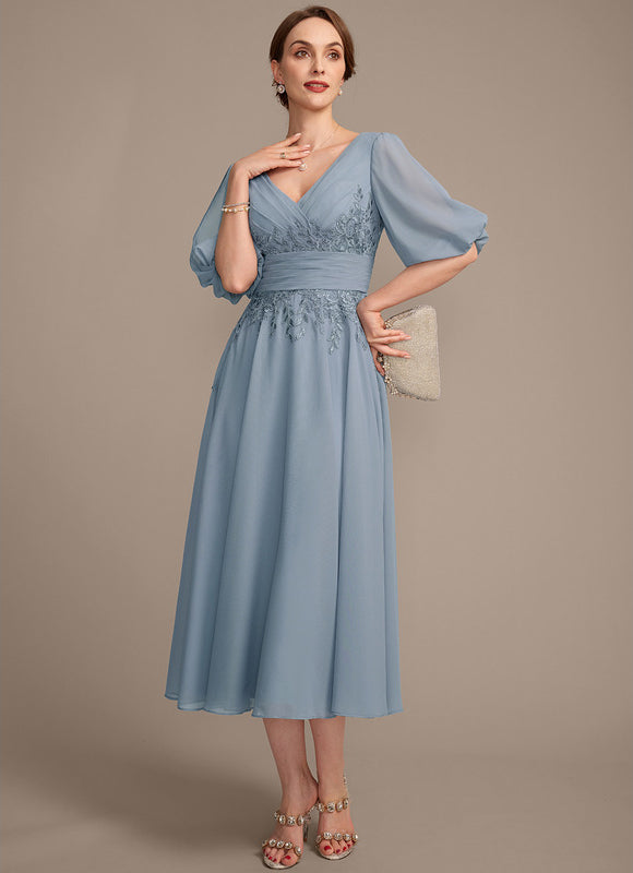 Robe Portefeuille Chiffon Céleste - gallery 2