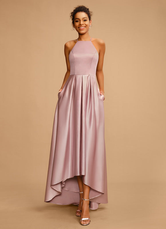 Robe Portefeuille Asymétrique Rose - gallery 1