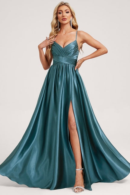 Robe Portefeuille Satin Rose Chic