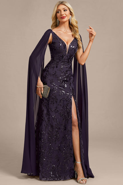 Robe Portefeuille Longue Scintillante - gallery 4