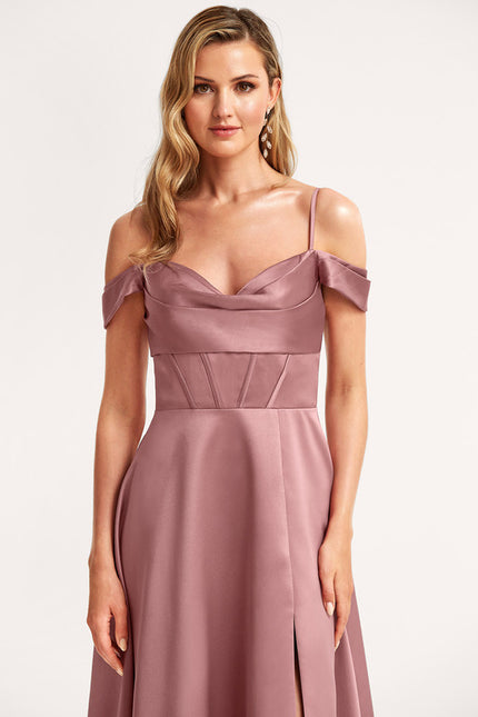 Robe Portefeuille Satin Rose - gallery 3