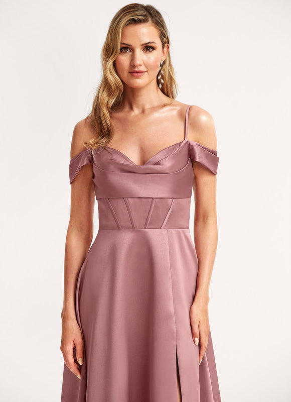 Robe Portefeuille Satin Rose - gallery 3