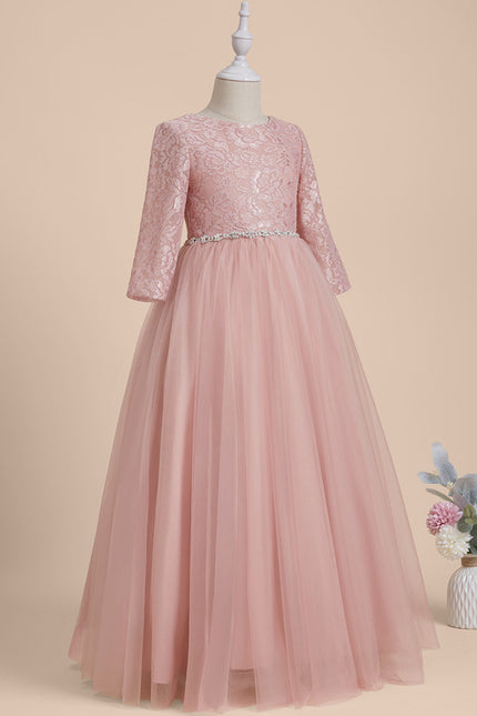 Robe Portefeuille Tulle Rose Poudré - gallery 1