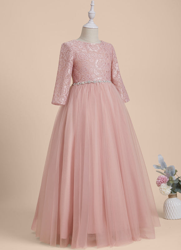 Robe Portefeuille Tulle Rose Poudré - gallery 1