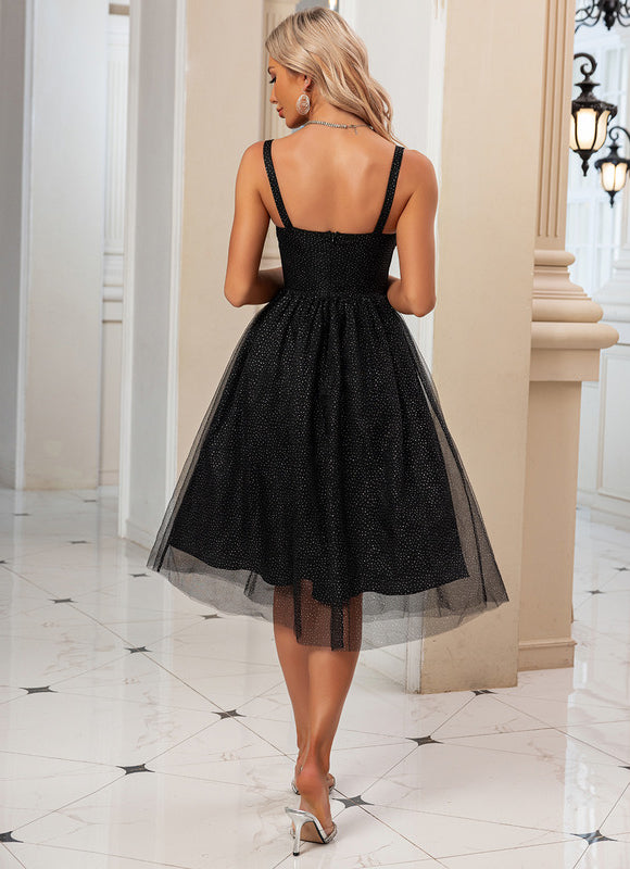 Robe Portefeuille Tulle Pailleté - gallery 6