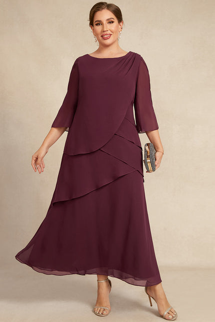 Robe Portefeuille Mousseline Prune - gallery 8