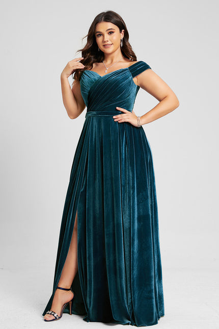 Robe Portefeuille Velours Émeraude Chic - gallery 5