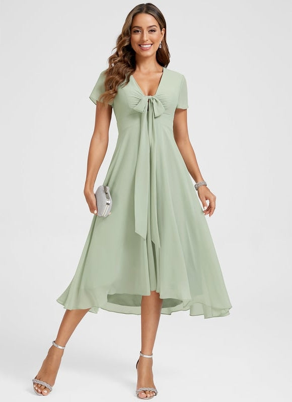 Robe Portefeuille Fluide Verte - gallery 1
