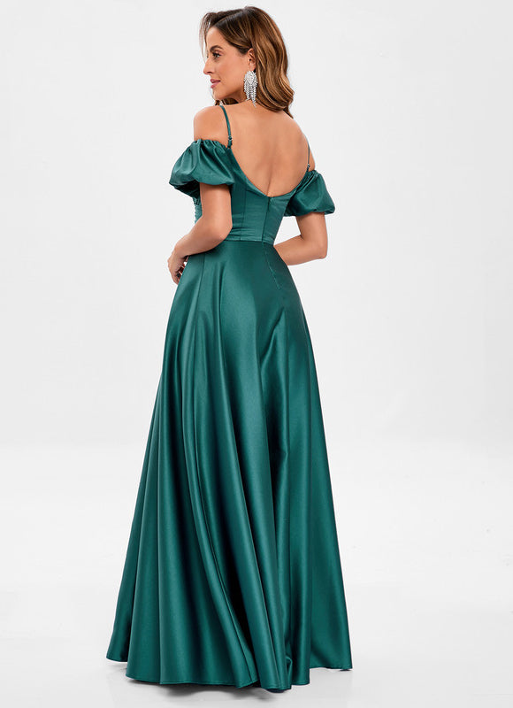 Robe Portefeuille Satin Azur - gallery 7
