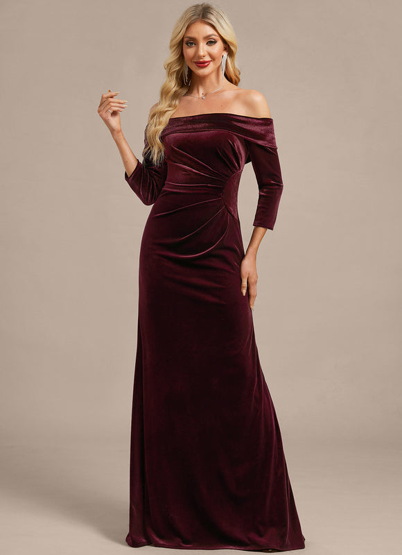 Robe Portefeuille Velours Bordeaux - gallery 3