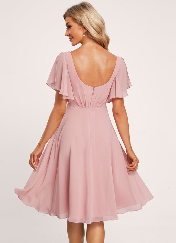 Robe Portefeuille Mousseline Rose - gallery 4