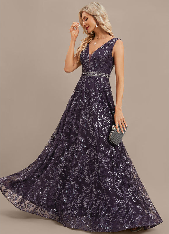 Robe Portefeuille Violet Pailleté - gallery 3