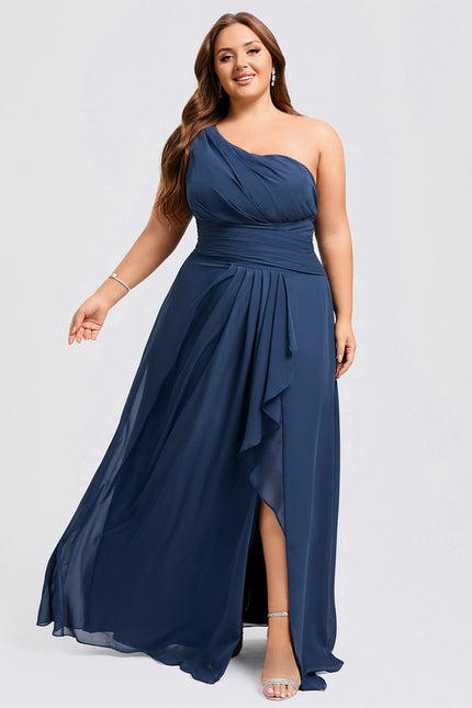 Robe Portefeuille Asymétrique Marine - gallery 9
