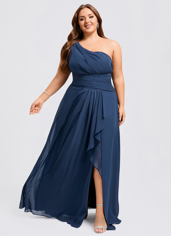 Robe Portefeuille Asymétrique Marine - gallery 9