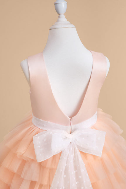 Robe Portefeuille Tulle Pêche - gallery 4