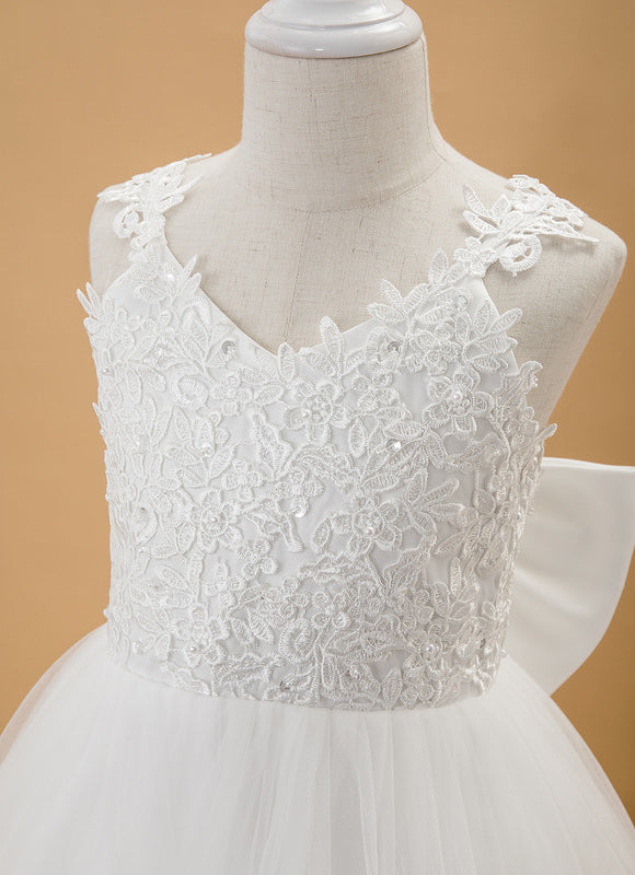 Robe Portefeuille Enfant Écrue Élégante - gallery 8