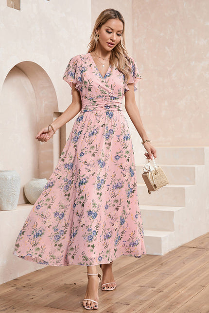 Robe Portefeuille Florale Navy - gallery 8