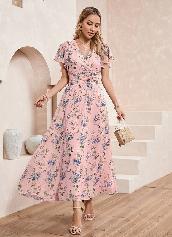 Robe Portefeuille Florale Navy - gallery 8