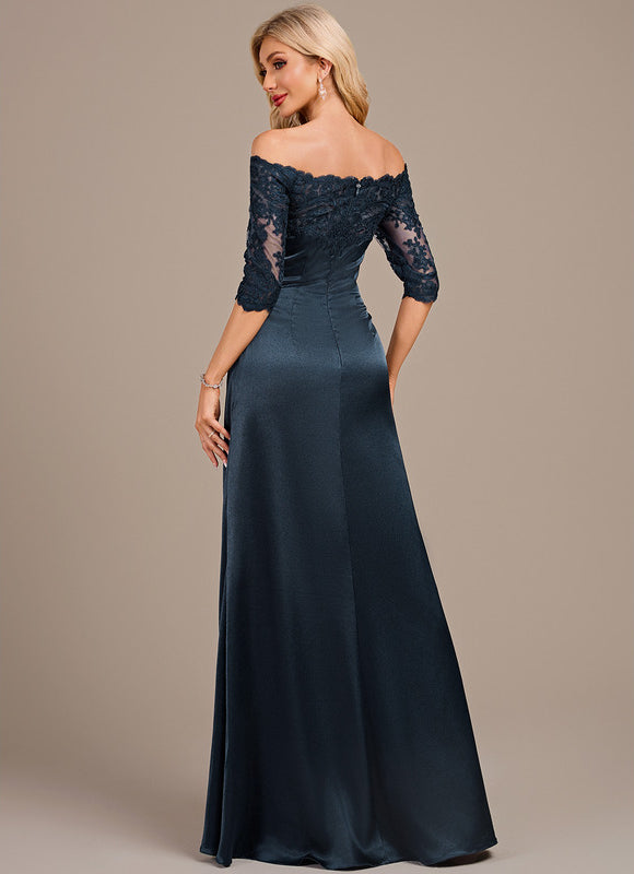Robe Portefeuille Satin Marine - gallery 5