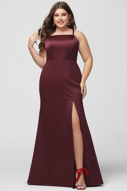Robe Portefeuille Satin Bordeaux Élégant - gallery 4