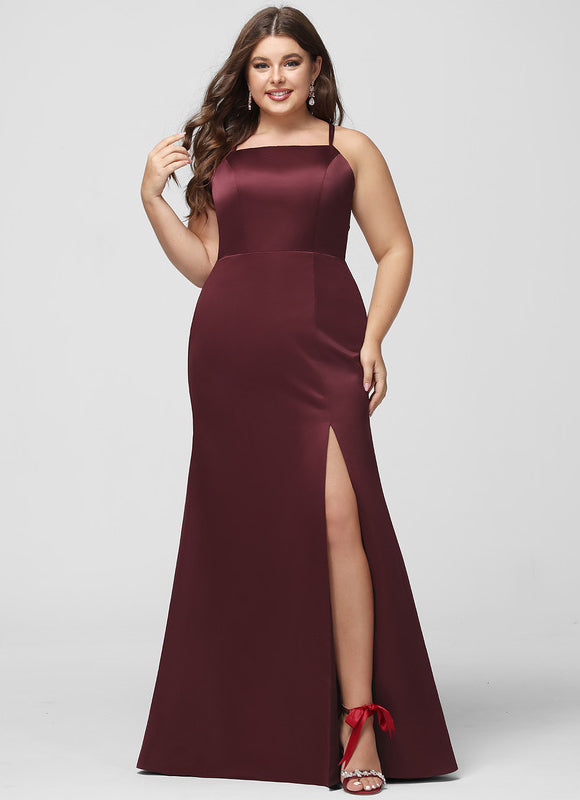Robe Portefeuille Satin Bordeaux Élégant - gallery 4