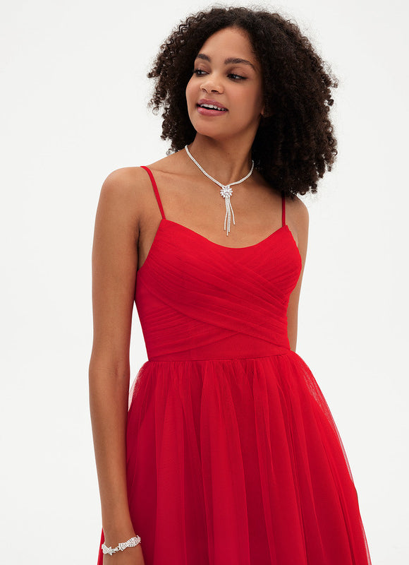 Robe Portefeuille Tulle Rouge - gallery 6