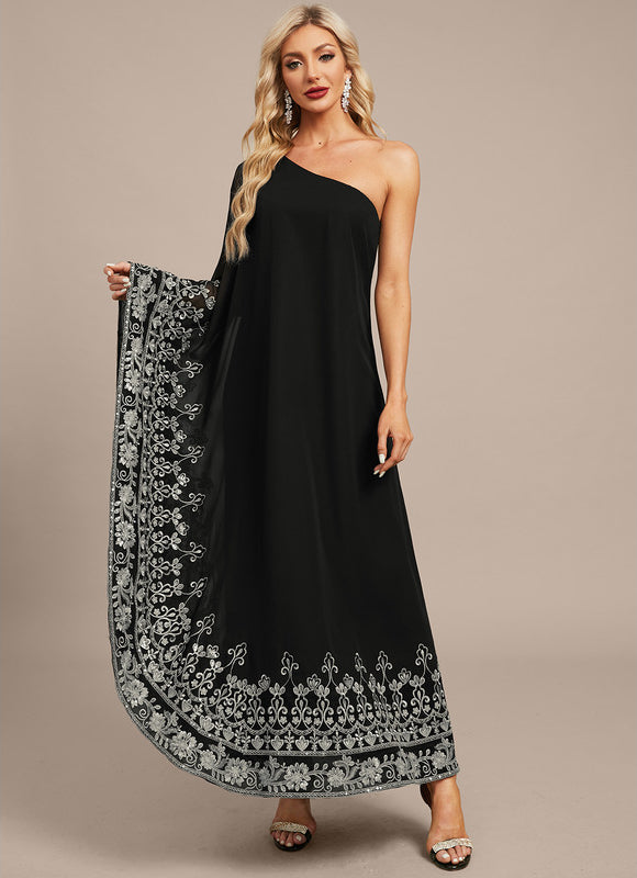 Robe Portefeuille Élégante Noire - gallery 2