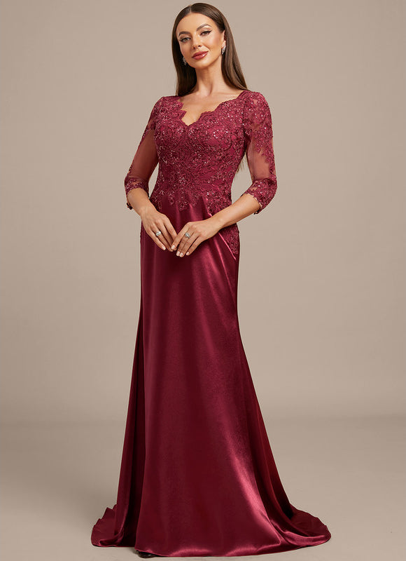 Robe Portefeuille Satin Bordeaux Élégante - gallery 5