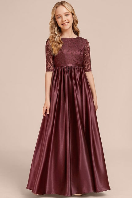 Robe Portefeuille Satin Bordeaux