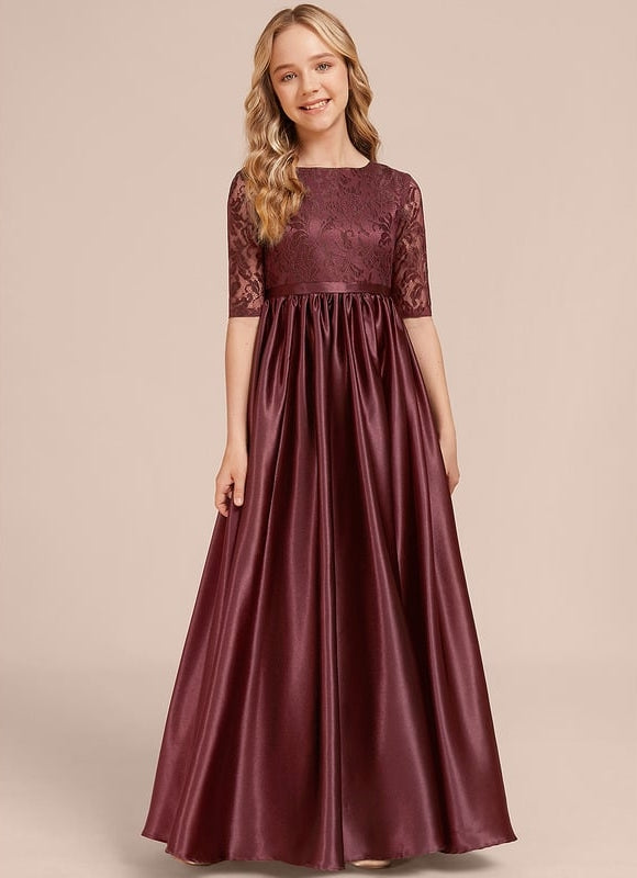 Robe Portefeuille Satin Bordeaux